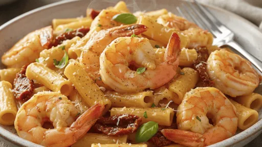 Shrimp Pasta combine jumbo shrimp and pasta in a luxurious, creamy sauce