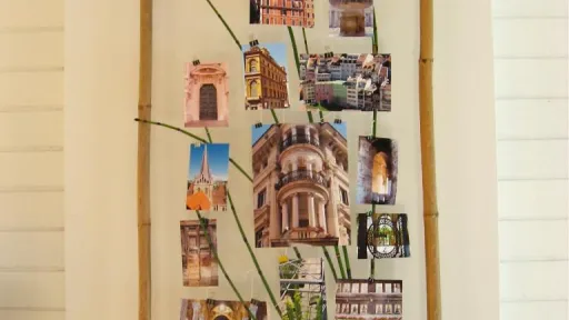 The versatile art frame adorned with travel photos.